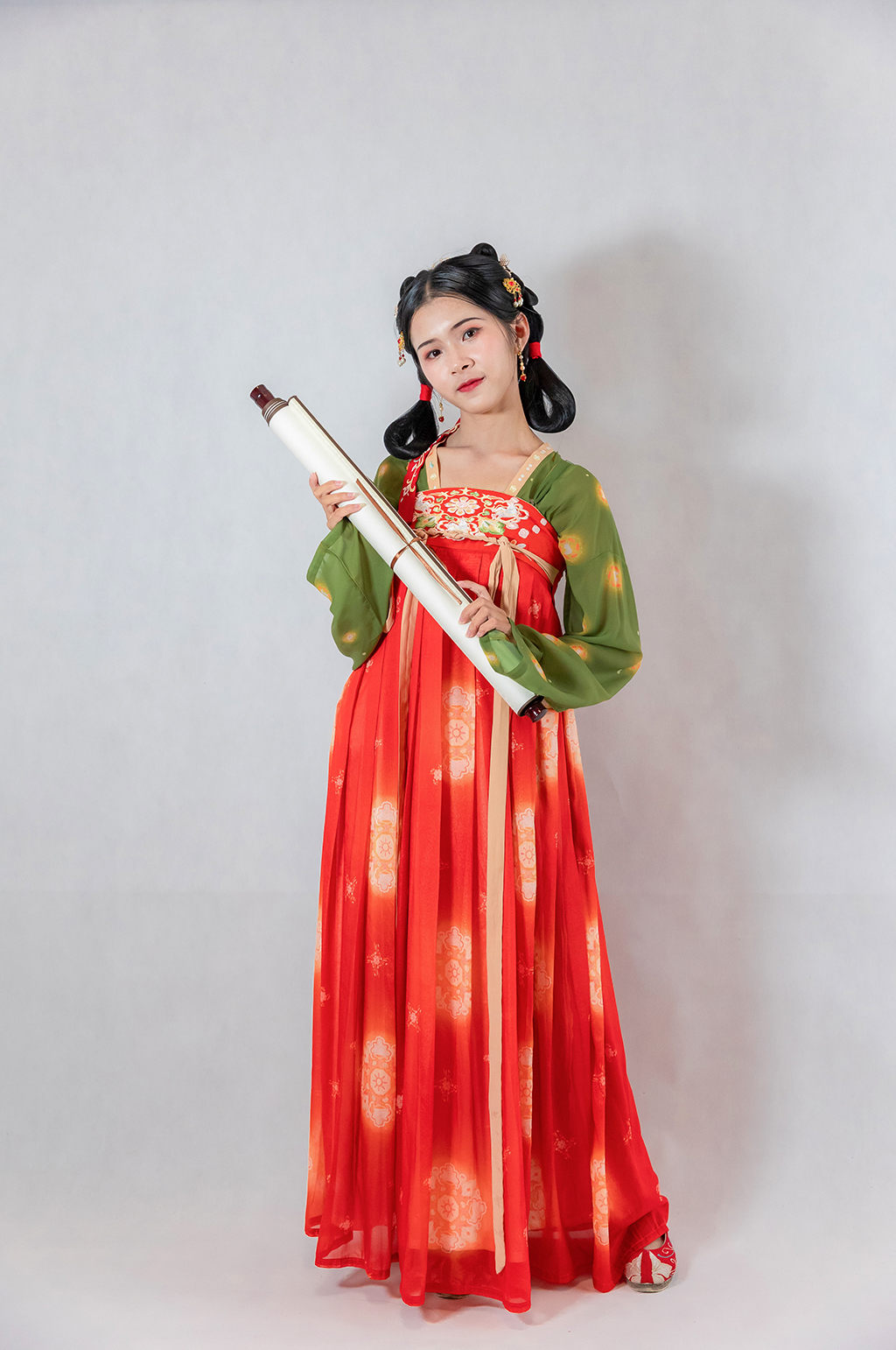 卷轴古装汉服唐制汉服人物摄影精修图片素材