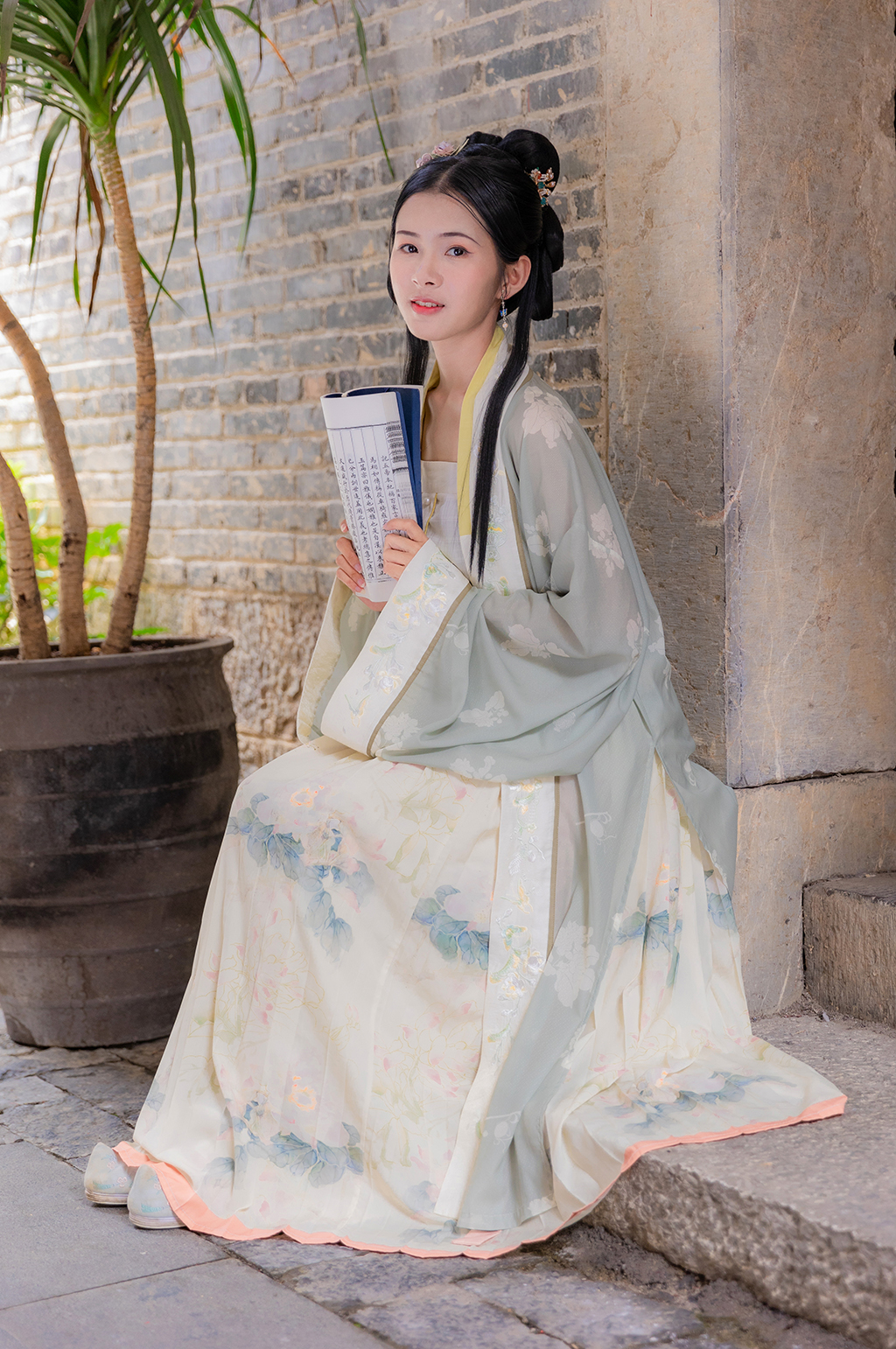 古装美女诗词本宋制汉服人物摄影精修图片素材