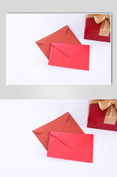 红色浪漫告白信封礼物盒情人节摄影图片