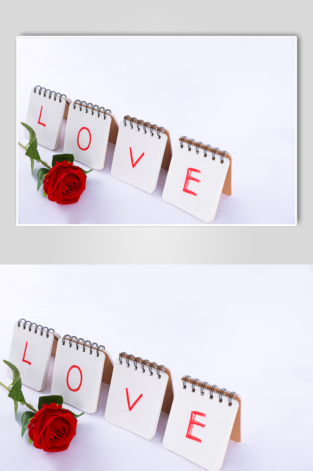红色LOVE爱心玫瑰花告白情人节摄影图片素材