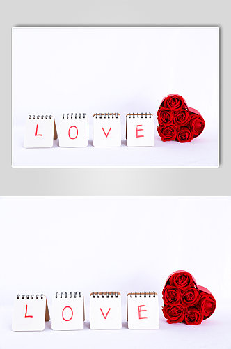 红色LOVE爱心玫瑰盒告白情人节摄影图片