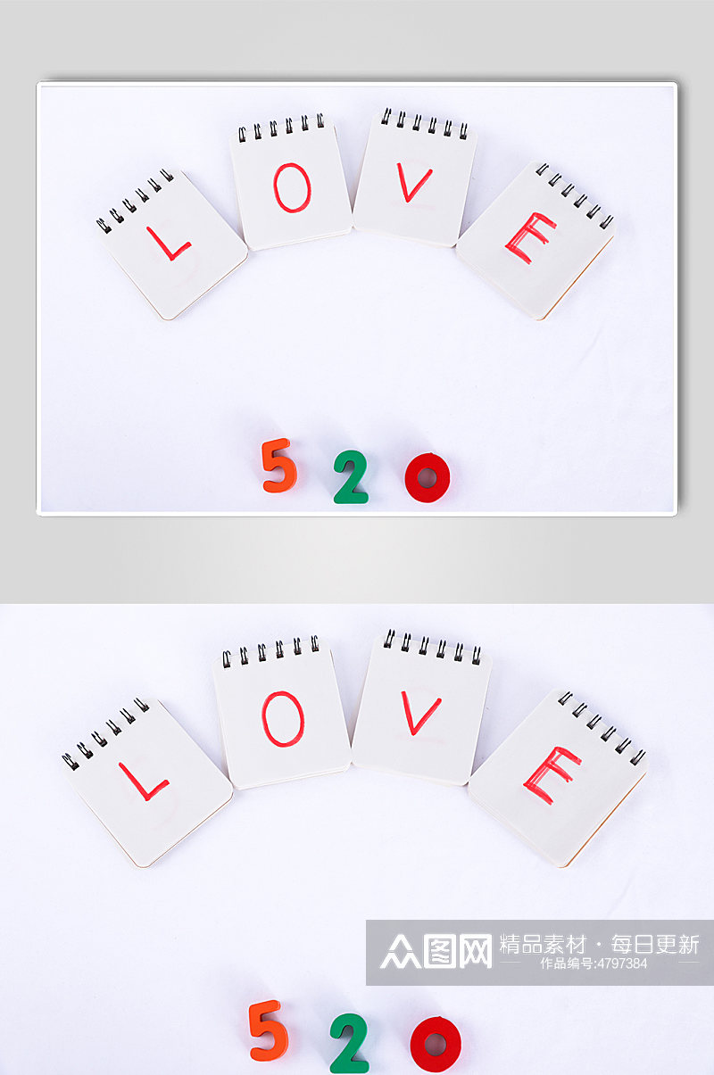 可爱LOVE卡片告白情人节摄影图片素材