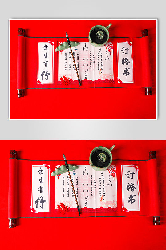 中国传统订婚仪式浪漫七夕情人节摄影图片