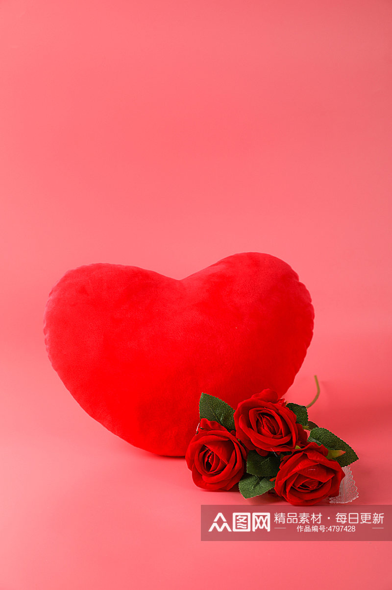红色浪漫爱心玫瑰花情人节摄影图片素材
