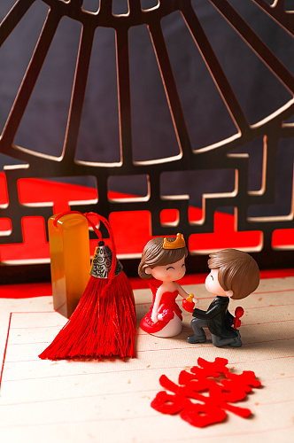中式婚礼浪漫告白七夕情人节摄影图片