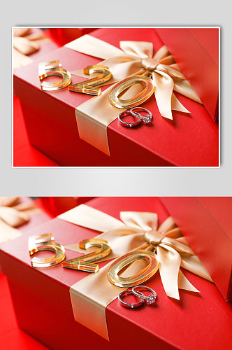 红色浪漫520情人节礼物盒情人节摄影图片