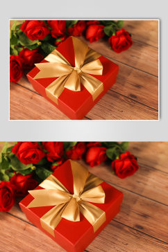 浪漫玫瑰花礼物盒促销情人节摄影图片