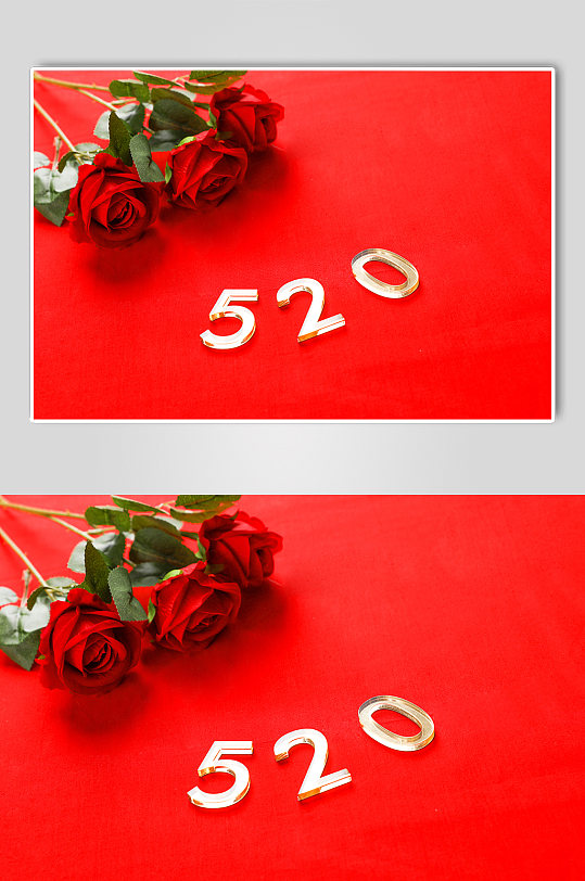 红色玫瑰花520促销活动情人节摄影图片
