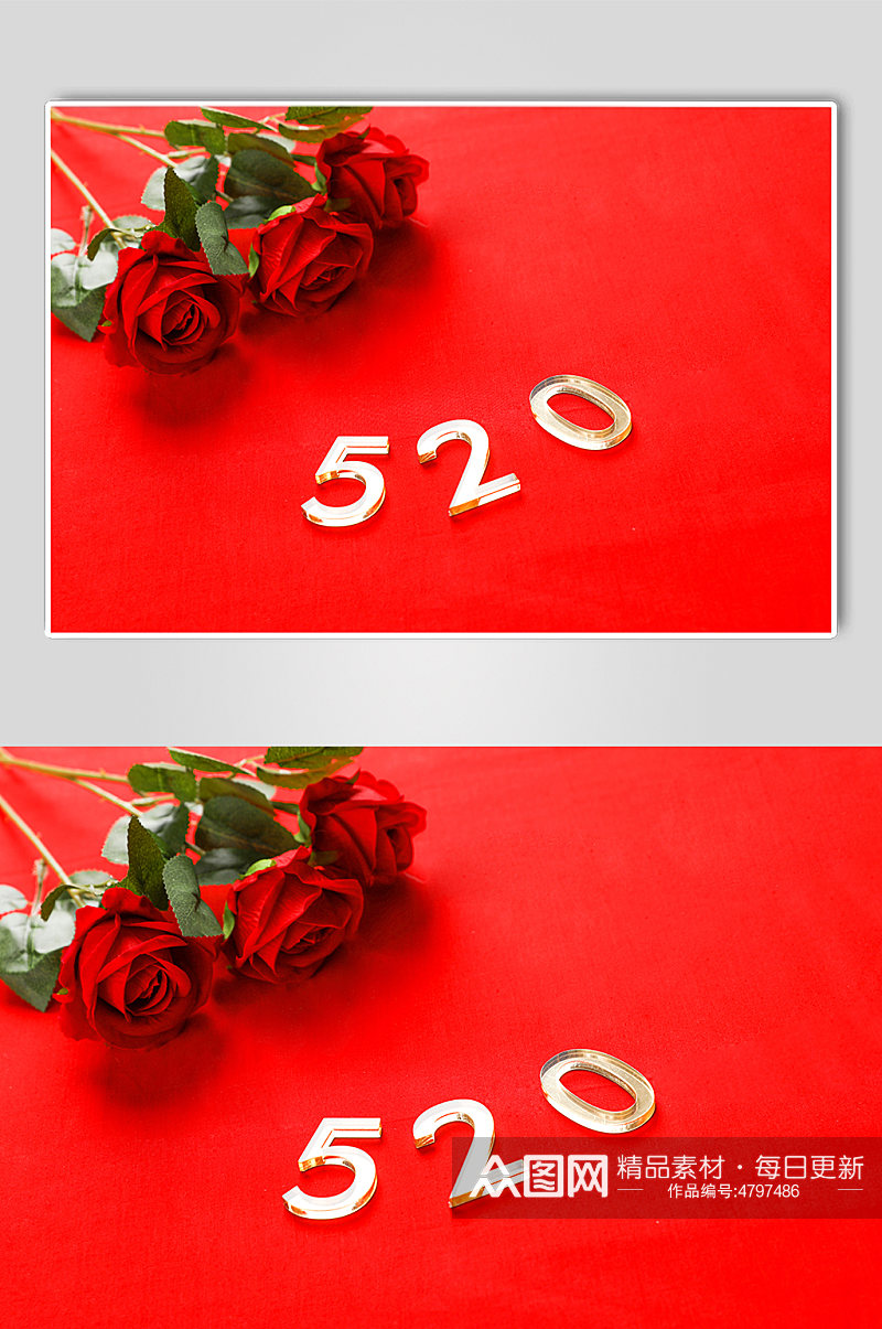 红色玫瑰花520促销活动情人节摄影图片素材