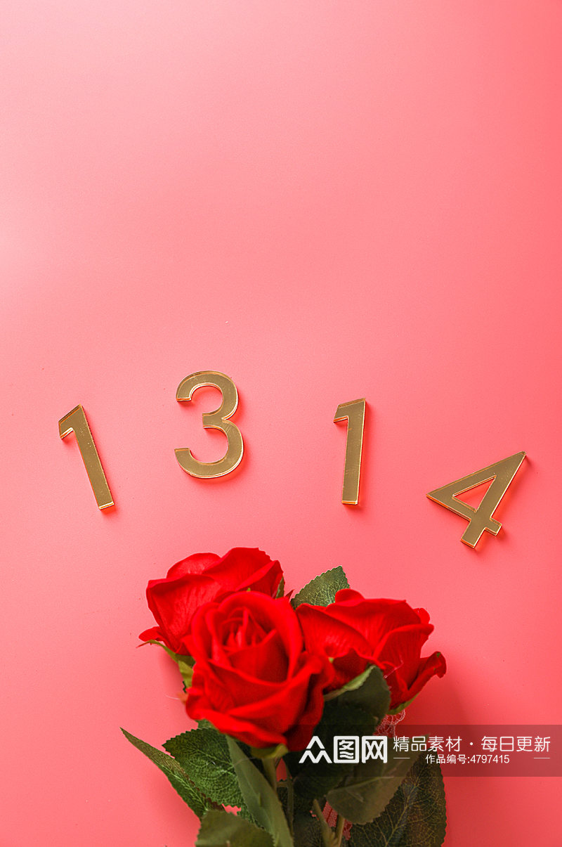 鲜花花束1314促销情人节摄影图片素材