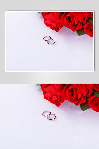 红玫瑰钻戒214浪漫情人节摄影图片