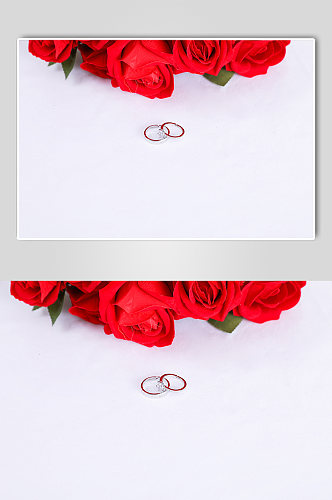 红玫瑰钻戒礼物214浪漫情人节摄影图片