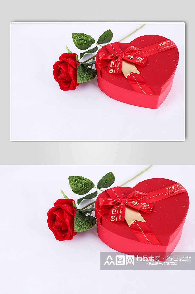 情侣告白玫瑰花礼物盒情人节摄影图片素材
