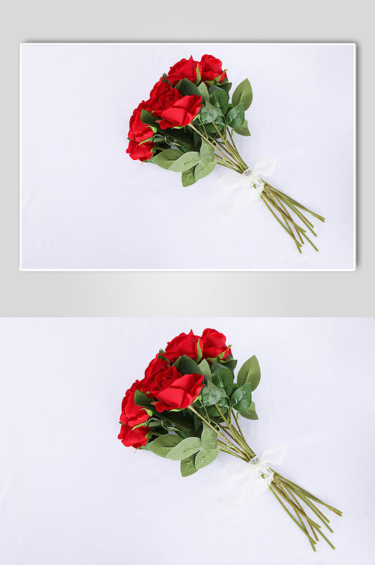 情侣告白玫瑰花鲜花礼物情人节摄影图片