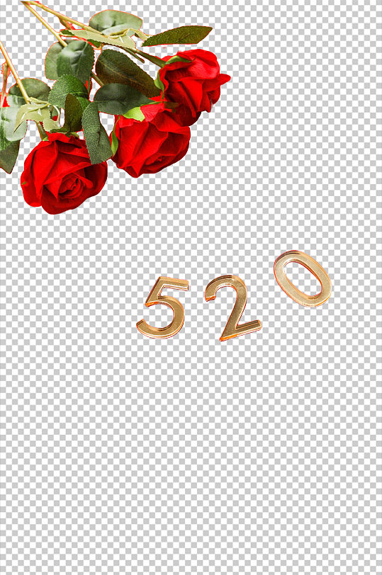 520玫瑰花情人节元素PNG免抠摄影图