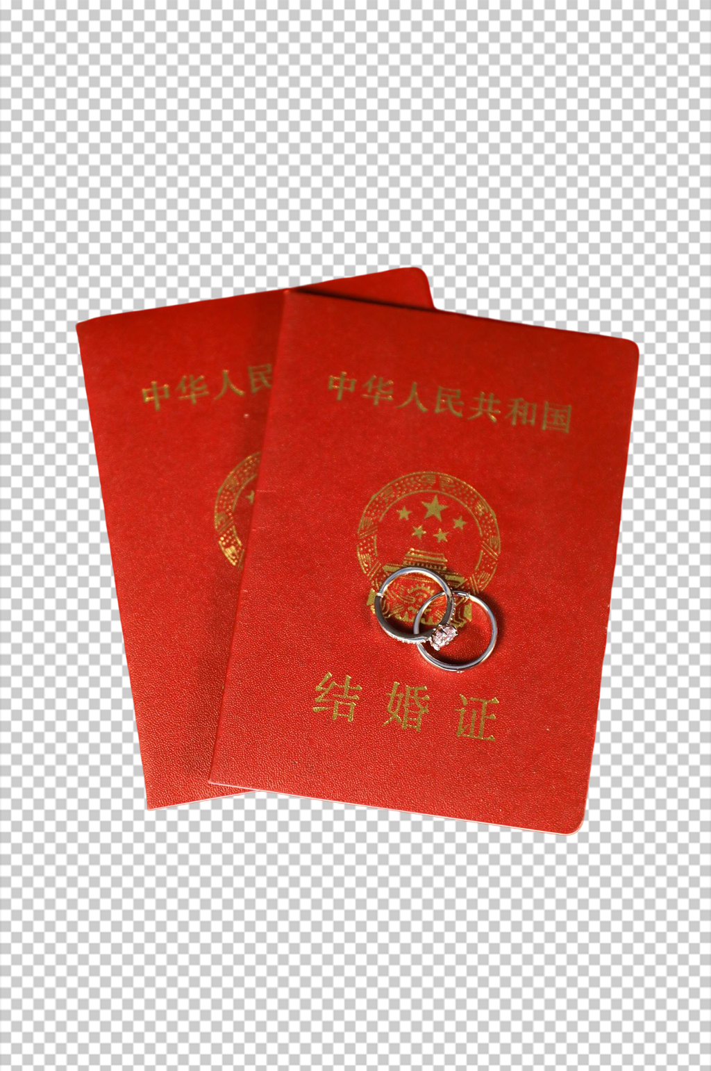 银色戒指结婚证情人节元素PNG免抠摄影图素材