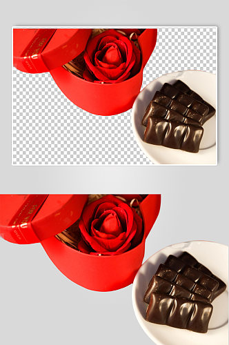 巧克力玫瑰花情人节元素PNG免抠摄影图