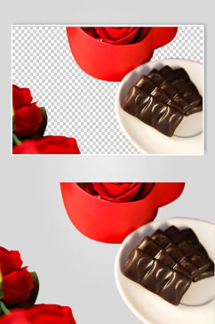 甜蜜巧克力礼盒情人节元素PNG免抠摄影图