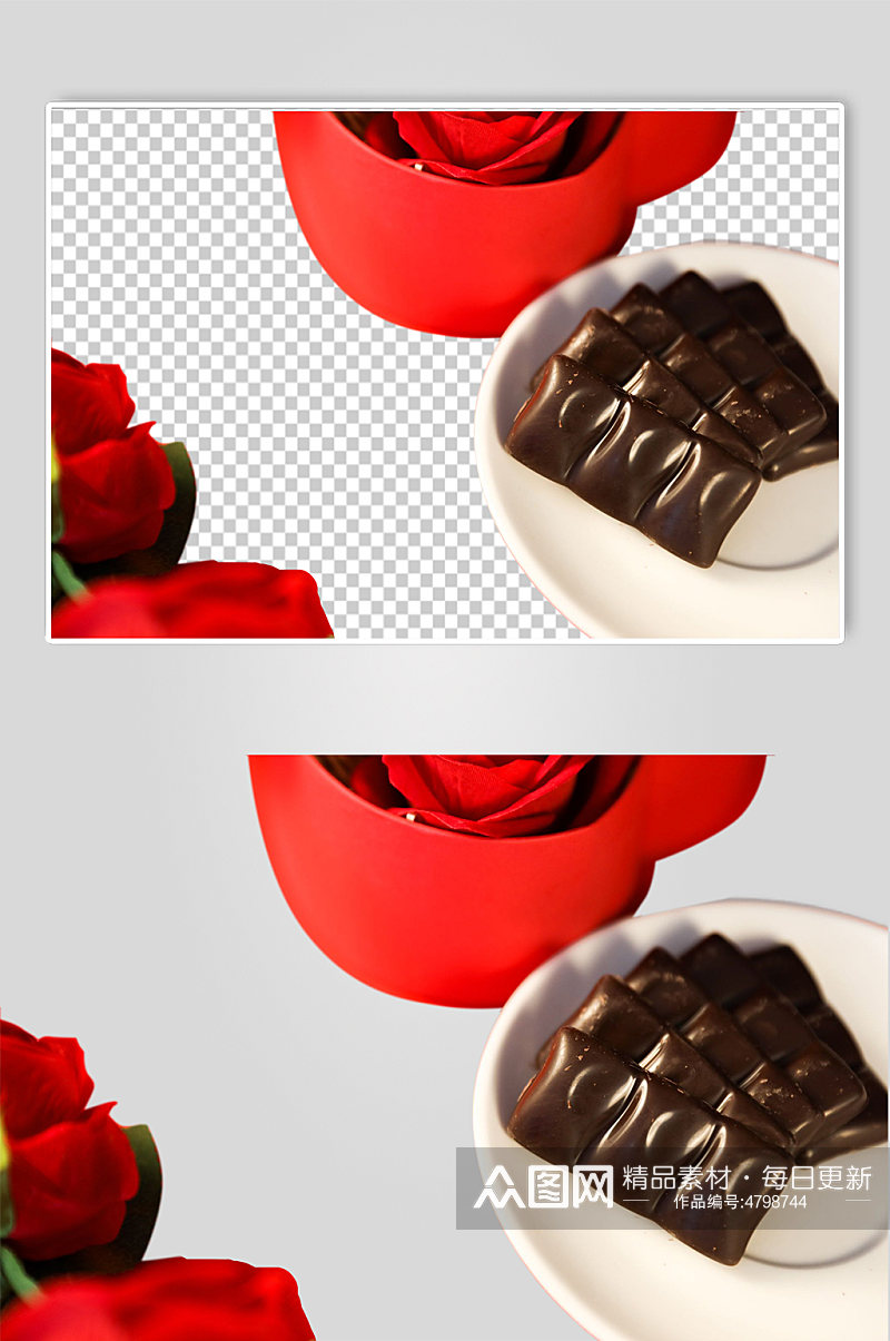 甜蜜巧克力礼盒情人节元素PNG免抠摄影图素材