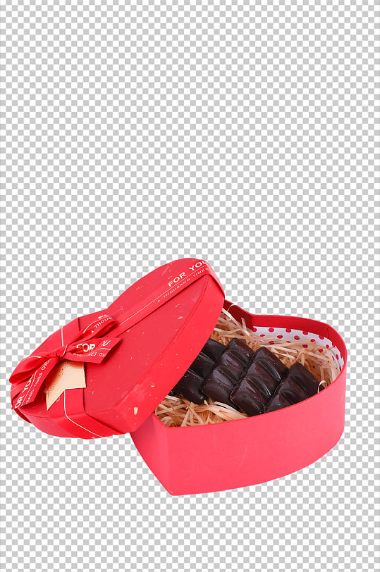 红色礼盒巧克力情人节元素PNG免抠摄影图
