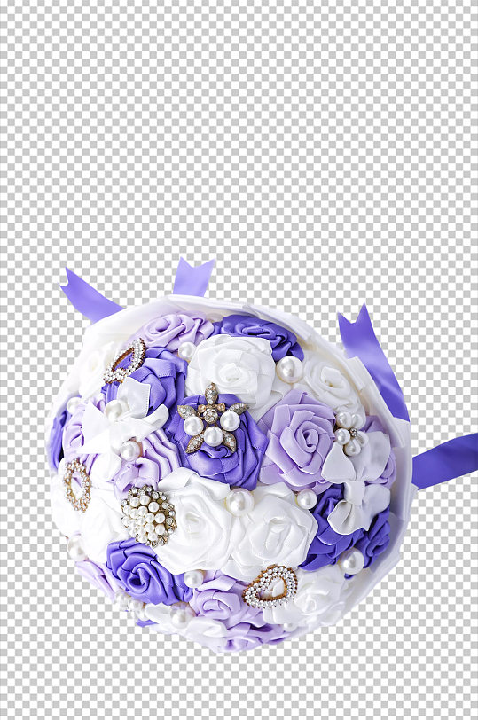 紫色新娘手捧花情人节元素PNG免抠摄影图-众图网