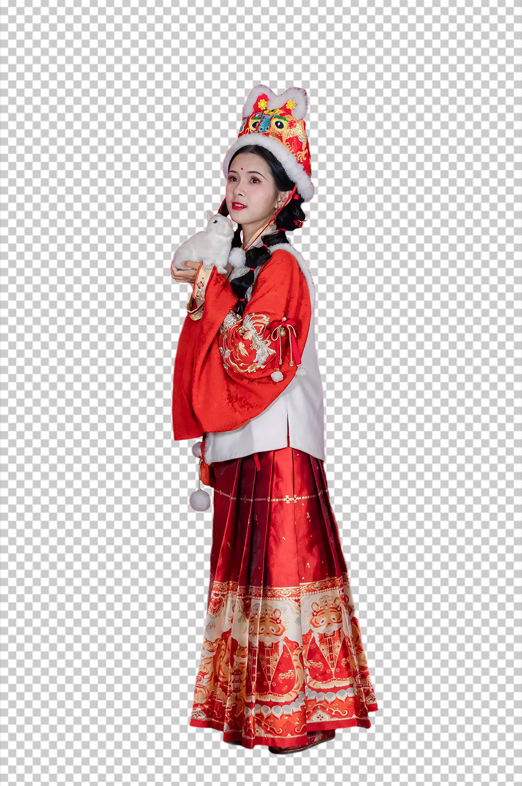 兔年大吉新年汉服人物元素免抠PNG图片素材