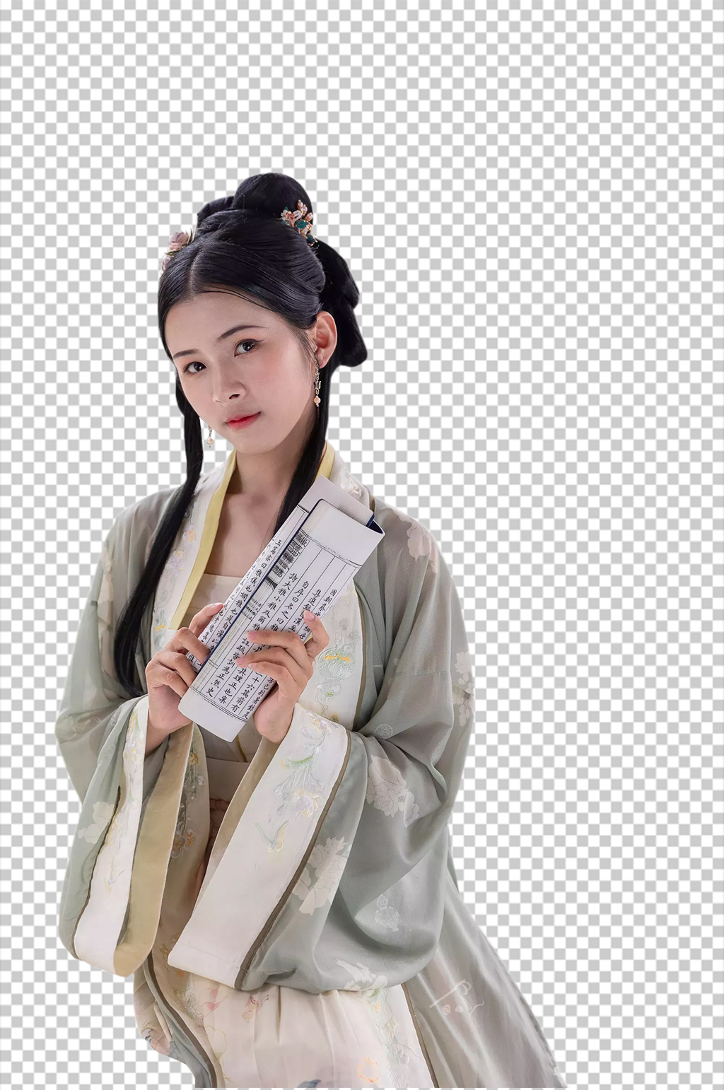 诗词美女宋制汉服人物元素免抠PNG图片素材