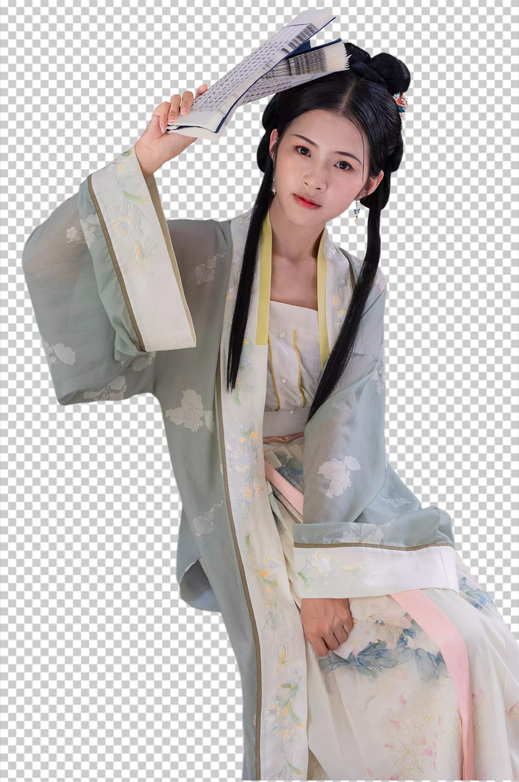 古装美女宋制汉服人物元素免抠PNG图片素材