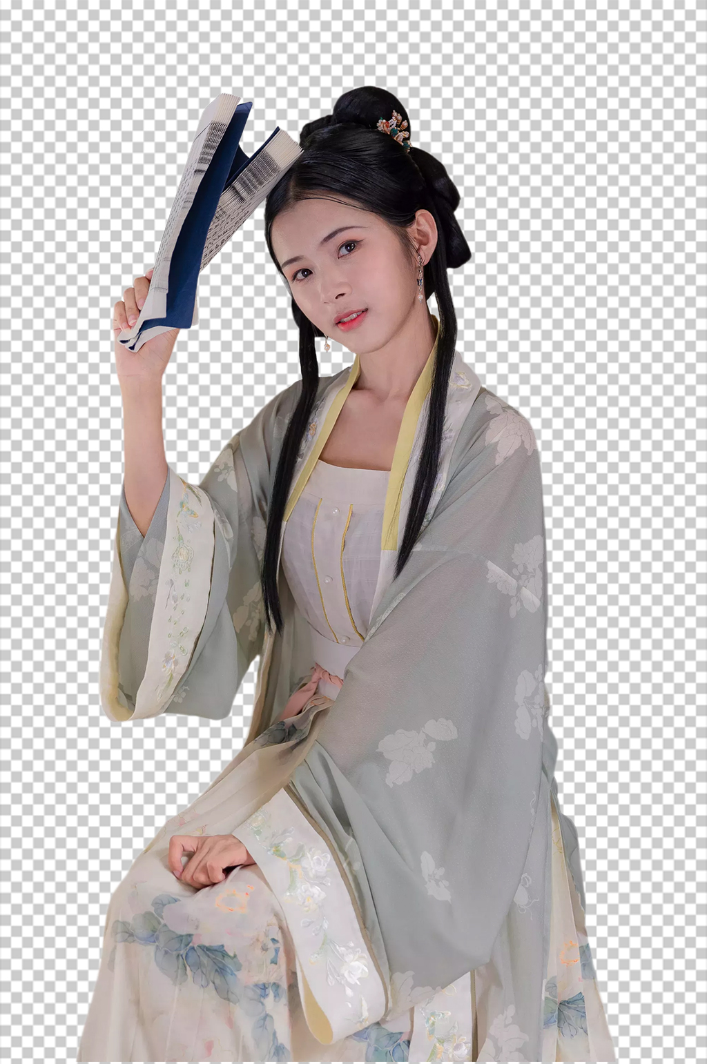 中式诗词本宋制汉服人物元素免抠PNG图片素材