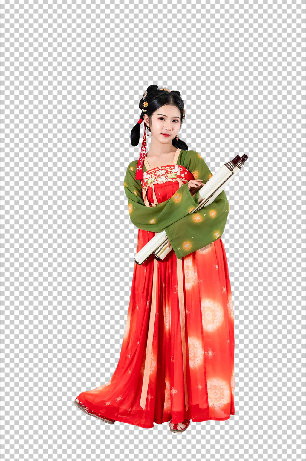 国潮画卷唐制汉服人物元素免抠PNG图片素材