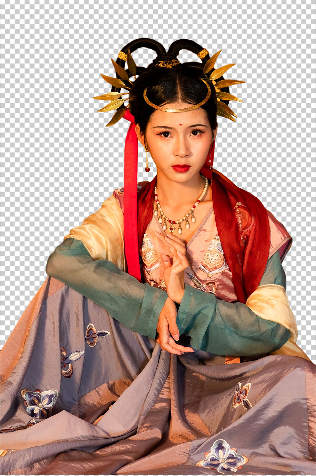 国潮敦煌造型汉服人物摄影免抠PNG图片素材