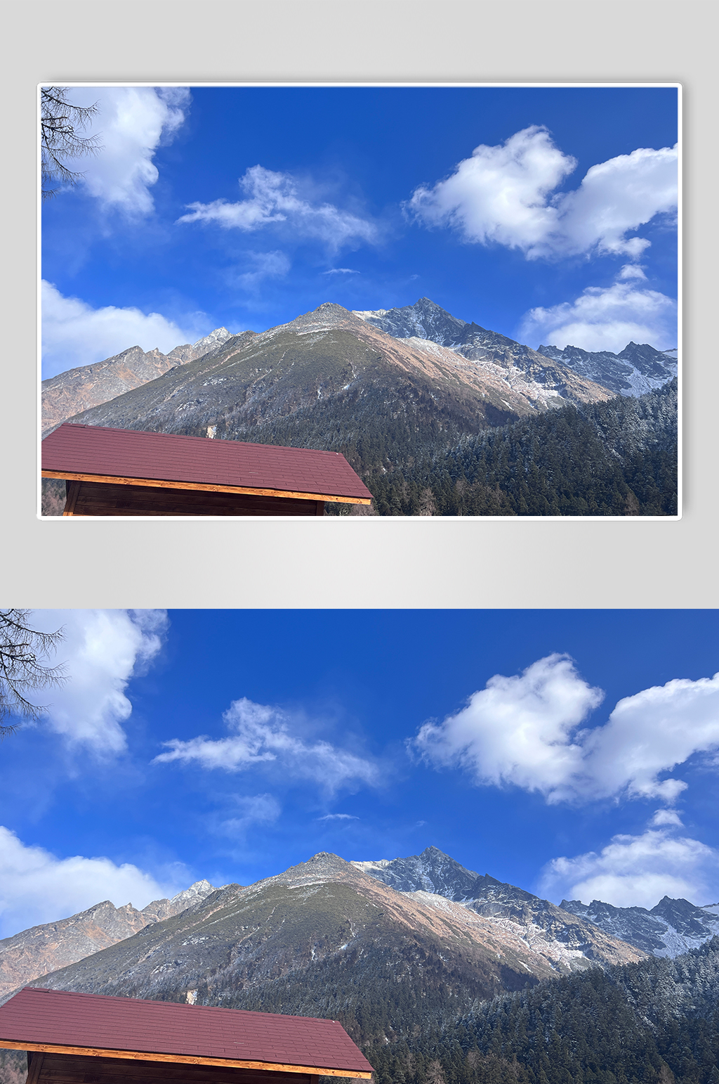 蓝天白云四川冬季户外雪山雪景风景摄影图片素材
