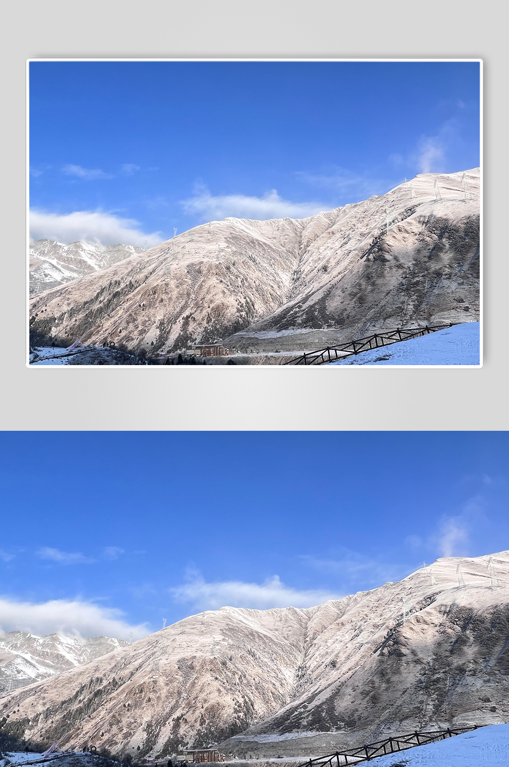 日照雪山四川冬季山林雪景风景摄影图片素材