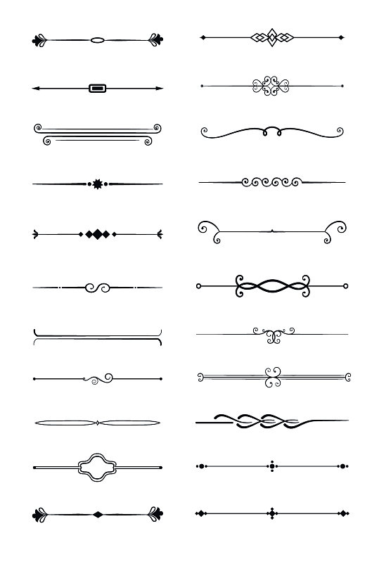 矢量分隔符装饰线分割线欧式花纹线条