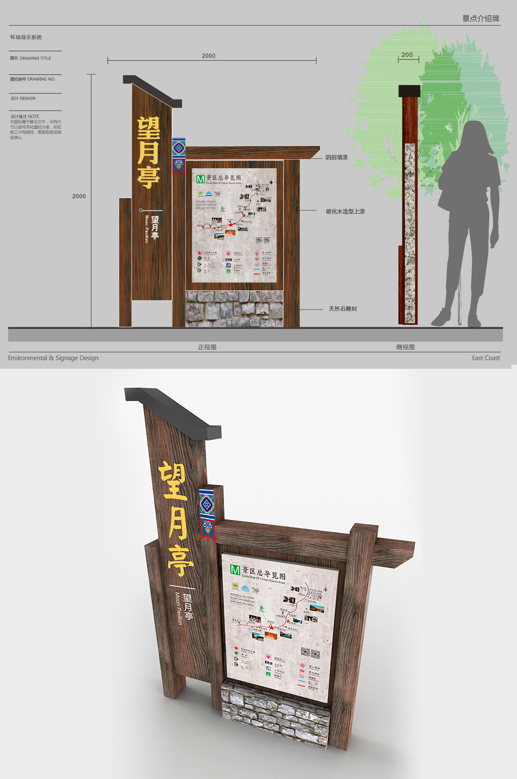 公园景区景点介绍景区总览图导视牌 地图指示牌