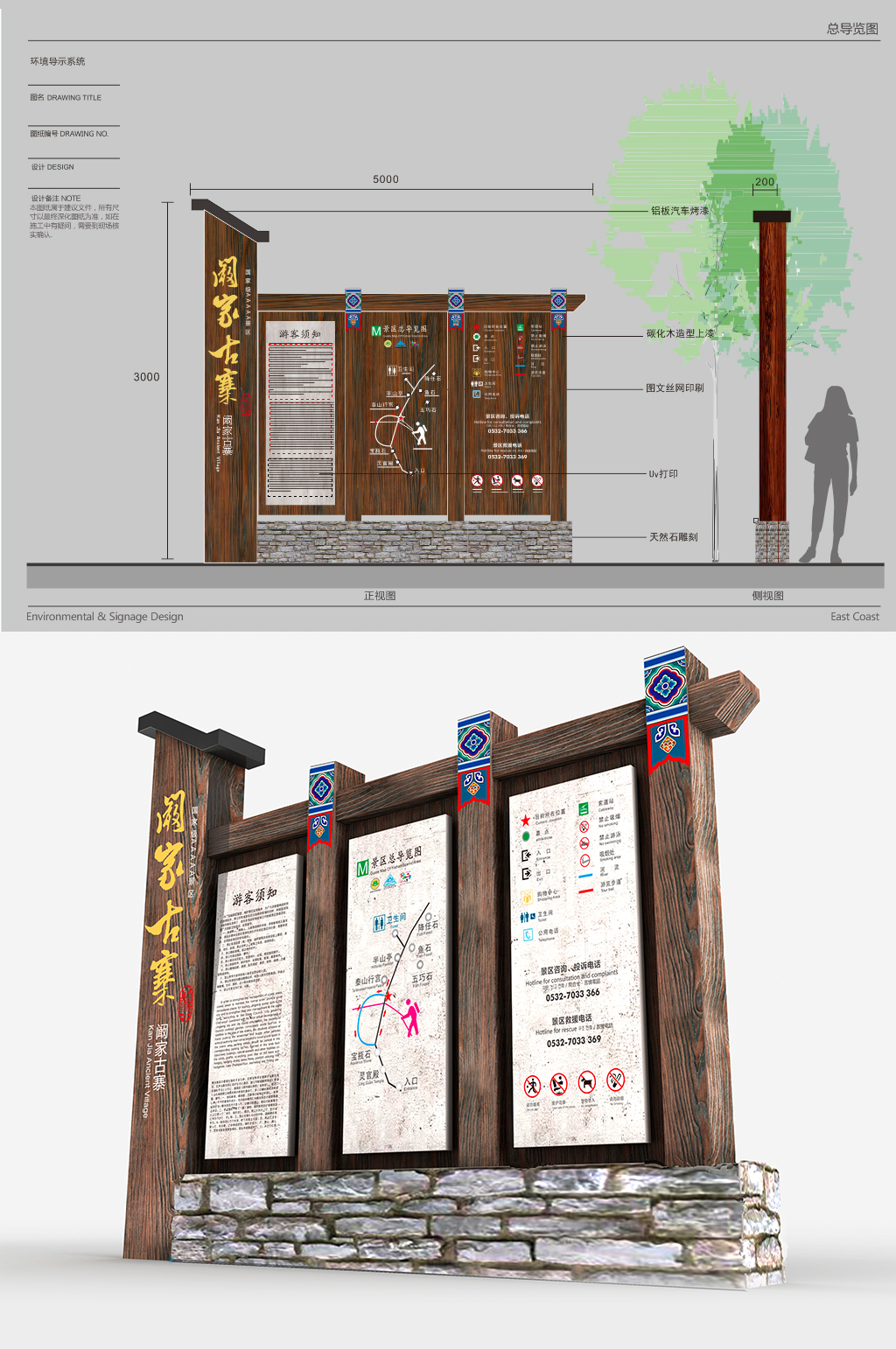 公园景区总导览图景区景点介绍导视设计素材