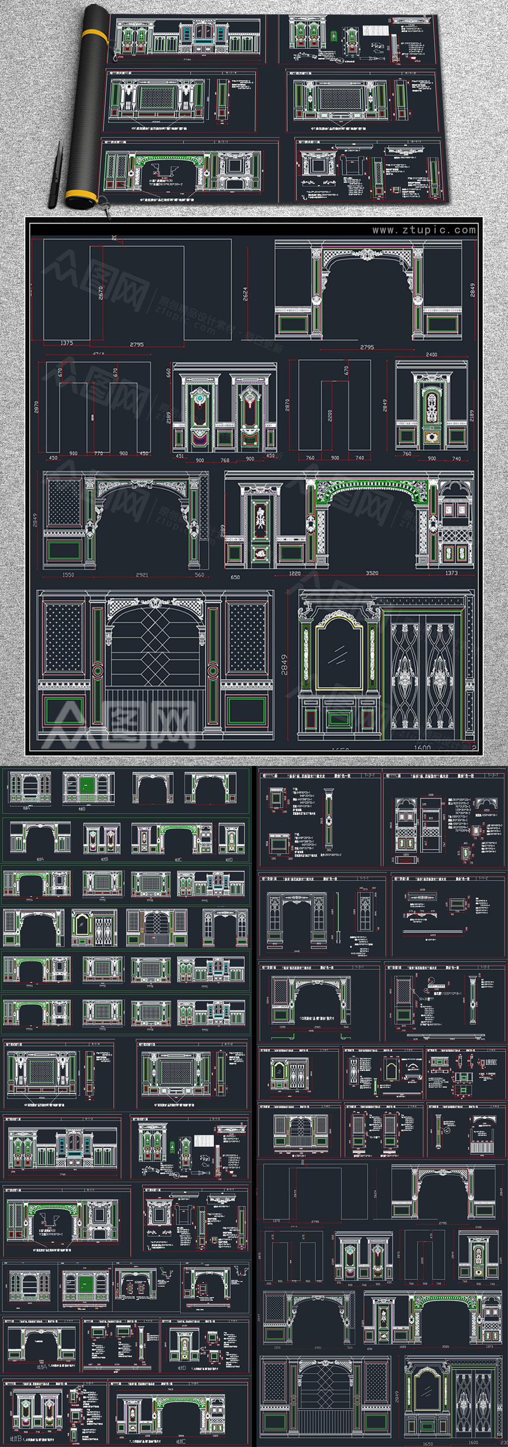 欧式垭口CAD-欧式垭口CAD素材免费下载-众图网