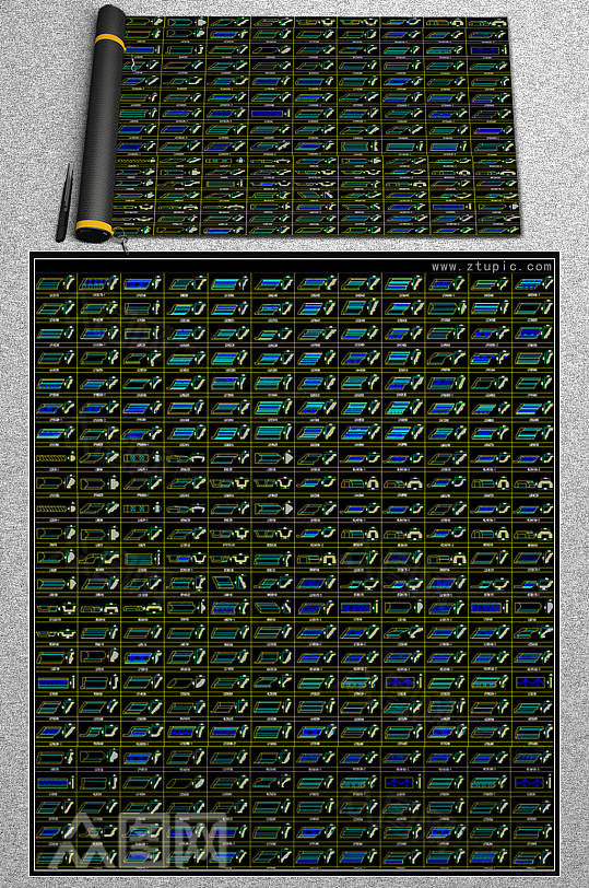 石膏线条CAD素材-众图网