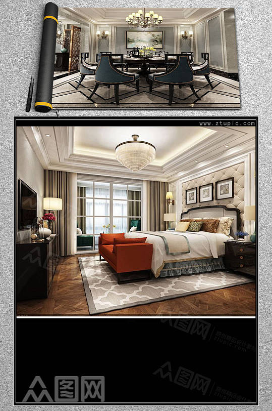 现代豪华欧式家装设计施工图CAD素材-众图网