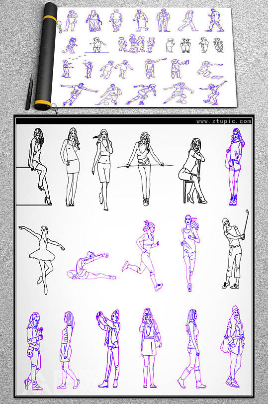 人物CAD素材图库-众图网