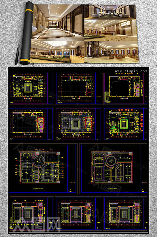 销售中心设计施工图CAD素材
