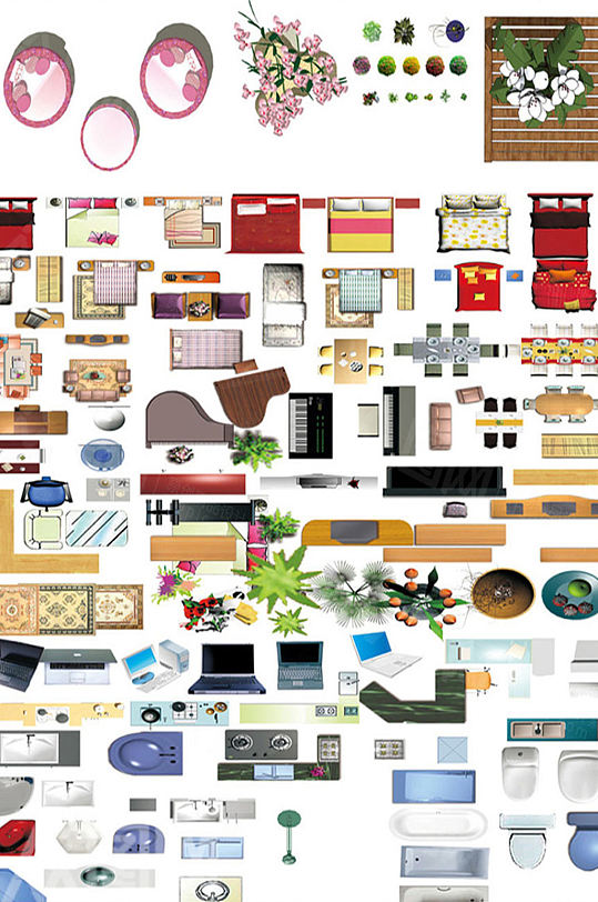 家具地毯沙发木地板地面材质彩平psd素材