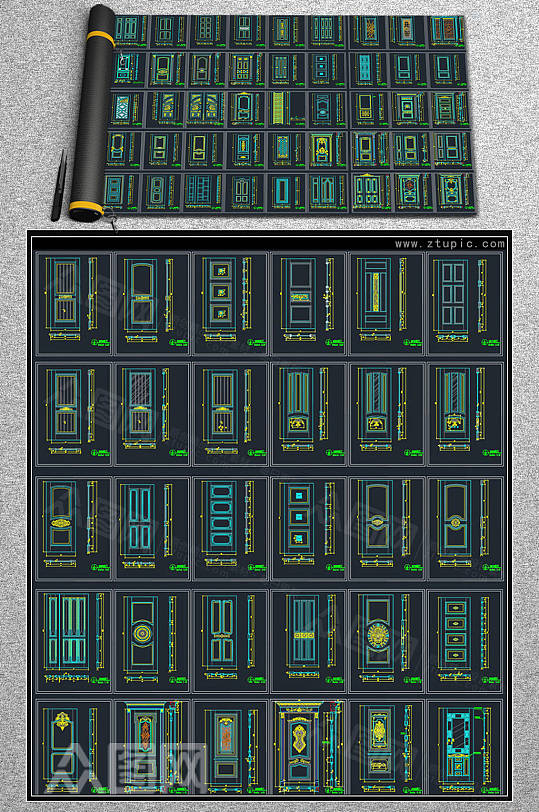 专业厂家木门设计详图cad素材图库-众图网