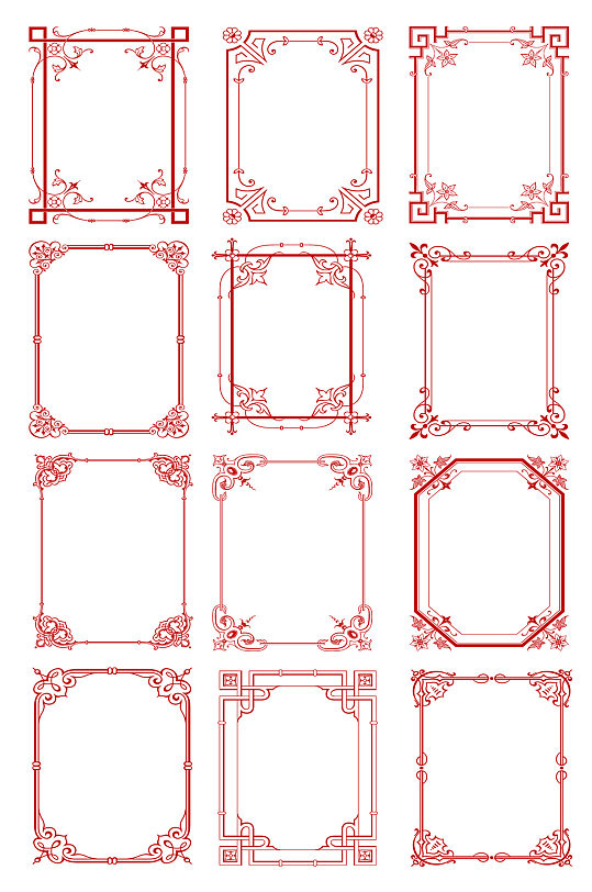 古典花纹边框相框底纹矢量图形设计ai素材