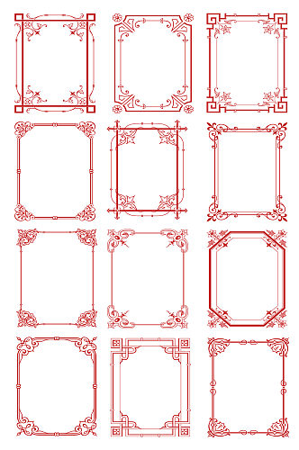 古典花纹边框相框底纹矢量图形设计AI素材
