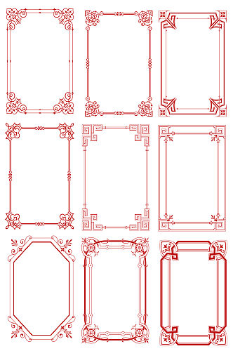 古典边框花纹相框底纹矢量图形设计AI素材