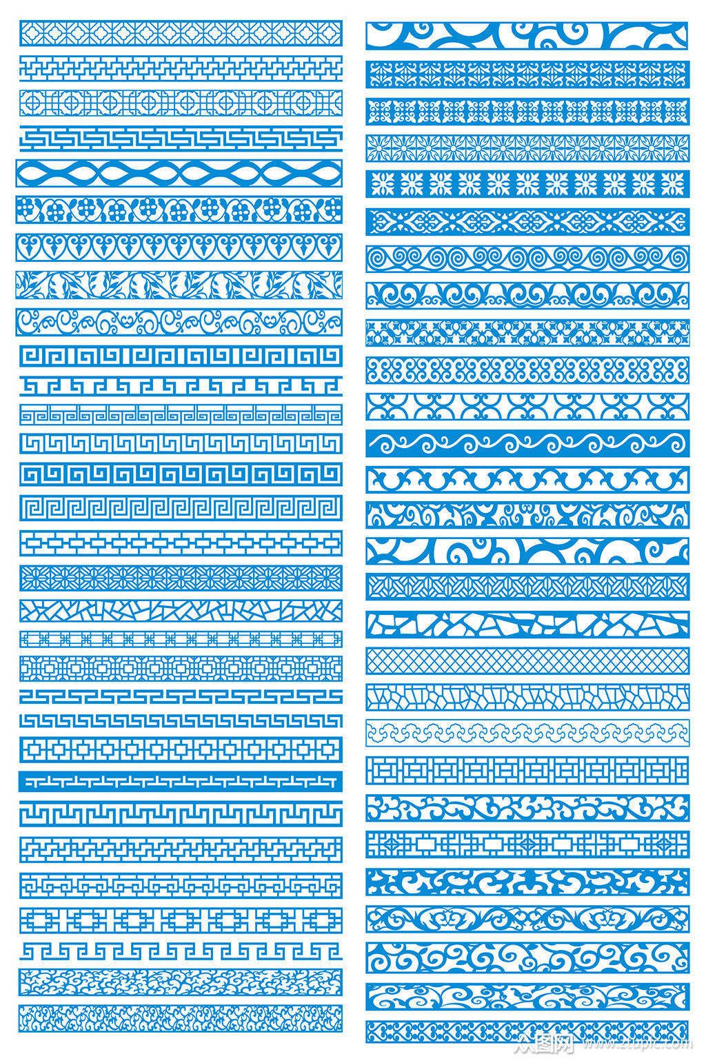 腰线边条花边镂空雕花图案矢量图cdr素材