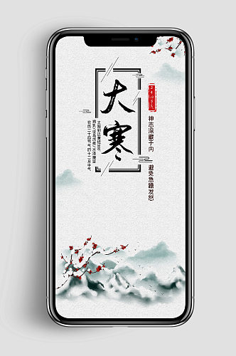 简约创意大寒小寒app闪屏海报