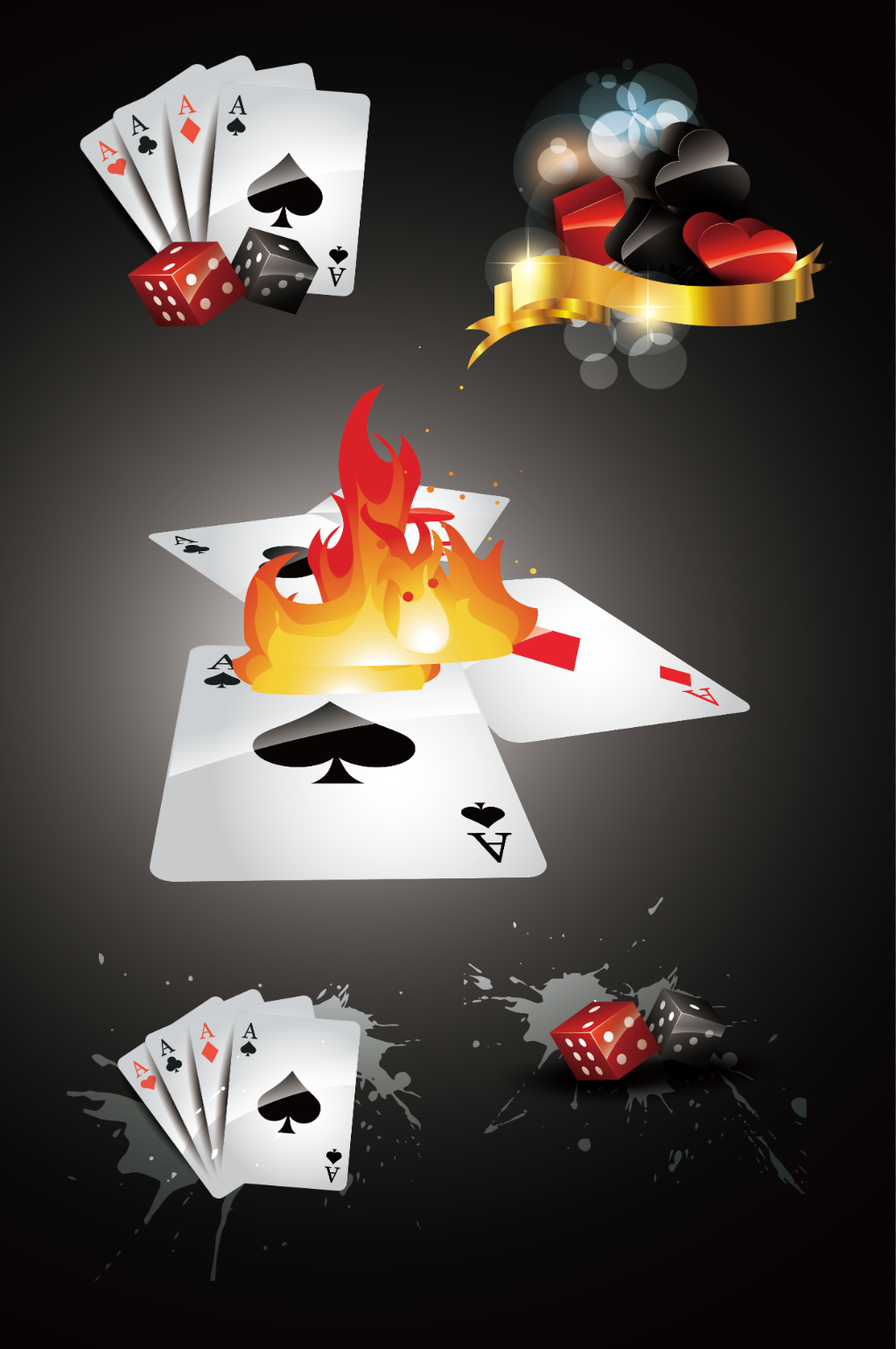 矢量游戏扑克牌创意手绘元素png素材下载-众图网