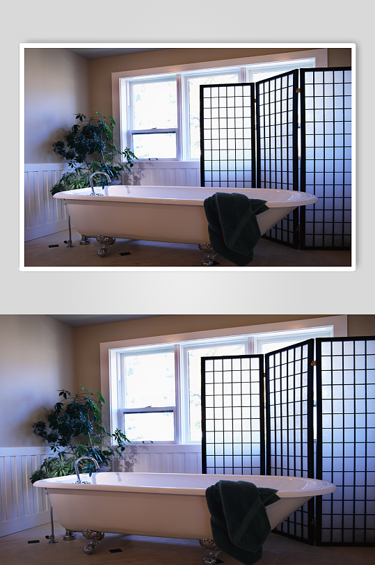 卫生间浴缸效果摄影图